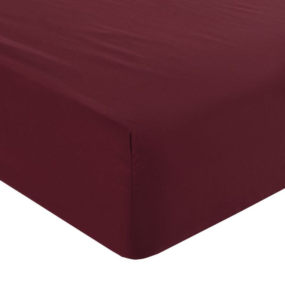 Microfiber Fitted Sheet Mattress Protector Solid Bed Cover Queen Burgundy